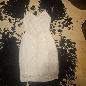 Elegant White Sequin Dress